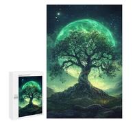 Teenagers 1000 PCS Jigsaw Puzzle Enchanted Forest Moonlit Night Jigsaw Puzzles for Adults Staycation Kill Time Parent-child Interaction Family Fun & Game Night 1000 PCS