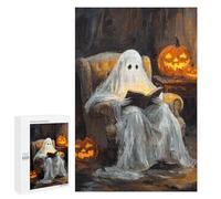 Teenagers 1000 PCS Jigsaw Puzzle Ghost Reading Book Halloween Jigsaw Puzzles for Adults Staycation Kill Time Parent-child Interaction Family Fun & Game Night 1000 PCS