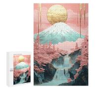 Teenagers 1000 PCS Jigsaw Puzzle Golden Moon Mountain Waterfall Jigsaw Puzzles for Adults Staycation Kill Time Parent-child Interaction Family Fun & Game Night 1000 PCS