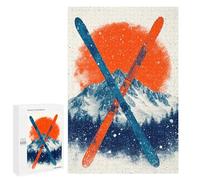 Teenagers 1000 PCS Jigsaw Puzzle Snowy Mountain Ski Adventure Jigsaw Puzzles for Adults Staycation Kill Time Parent-child Interaction Family Fun & Game Night 1000 PCS