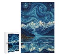 Teenagers 1000 PCS Jigsaw Puzzle Starry Night Mountain Reflections -6 Jigsaw Puzzles for Adults Staycation Kill Time Parent-child Interaction Family Fun & Game Night 1000 PCS