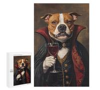 Teenagers 1000 PCS Jigsaw Puzzle Vampire Dog with Wine Glass-3 Jigsaw Puzzles for Adults Staycation Kill Time Parent-child Interaction Family Fun & Game Night 1000 PCS