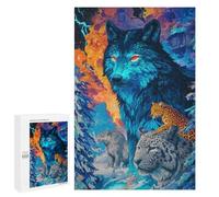 Teenagers 1000 PCS Jigsaw Puzzle Wolf Pack Wild Adventure Jigsaw Puzzles for Adults Staycation Kill Time Parent-child Interaction Family Fun & Game Night 1000 PCS