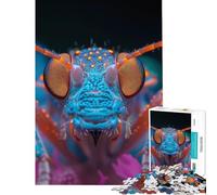 Teenagers 1000 Piece Jigsaw Puzzle A Insect Lit by Neon Light Home Calm Assembly Toy Standard Precise Mold Cuts Unforgettable Birthday Present (Size 50x75cm)
