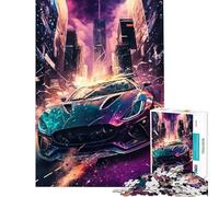Teenagers 1000 Piece Jigsaw Puzzle A Technicolor Dream Car Teenager Puzzles DIY Toys Difficult Challenge Fun at Home Activities, (Size 38x52cm)