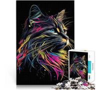 teenagers 1000 Piece Jigsaw Puzzle Abstract Cat Trainieren Sie Ihr Gehirn und Ihre Hände Heimdekoration52x38cm