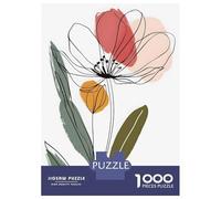 Teenagers 1000 Piece Jigsaw Puzzle Abstract Floral Line Art Adult Jigsaw Puzzle Brain Teaser Game Perfect Decoration Christmas Birthday Gifts 38x26cm/1000pcs