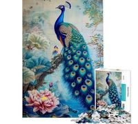 Teenagers 1000 Piece Jigsaw Puzzle Abstract Peacock Kintsugi Jigsaw for Adults Family Games Pattern Assembly Challenging Game Gifts (Size 50x75cm)