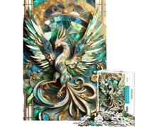 Teenagers 1000 Piece Jigsaw Puzzle Abstract Phoenix Kintsugi Puzzles for Adults Relax Games Pattern Assembly Fun at Home Activities, (38x26cm)