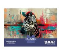 Teenagers 1000 Piece Jigsaw Puzzle Abstract Zebra Art Print Puzzle for Adults Family Games Difficult Hard Christmas Birthday Gifts 70x50cm/1000pcs