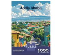Teenagers 1000 Piece Jigsaw Puzzle Addis Ababa Cityscape Puzzles for Adults Relax Games Pattern Assembly Fun at Home Activities, 52x38cm/1000pcs