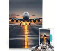 Teenagers 1000 Piece Jigsaw Puzzle Airliner Take Off Rainy, Educational Games, Wall Decoration, for Is Ideal As A Gift 38x52cm