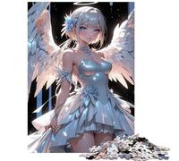 Teenagers 1000 Piece Jigsaw Puzzle Angel Girl in White Dress Difficult And Challenge Hand Speed Race Relax Games for 14+ Puzzle Game Offered (38x52cm)