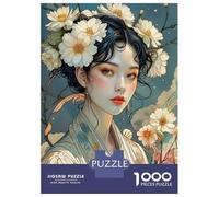 Teenagers 1000 Piece Jigsaw Puzzle Angelic Beauty With White Flowers Jigsaw for Adults Toy Wall Decor For Family Fun Challenging Game Gifts 70x50cm/1000pcs