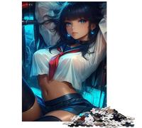 Teenagers 1000 Piece Jigsaw Puzzle Anime Girl in Wet Uniform Educational Challenge Tough Challenge Educational Games for And 14 Years And over (38x26cm)