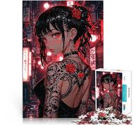 teenagers 1000 Piece Jigsaw Puzzle Anime Girl with Tattoo Lernspiele Heimdekoration einzigartiges Herausforderungsspiel75x50cm