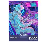 Teenagers 1000 Piece Jigsaw Puzzle Astronaut 80S Neon Puzzle for Adults Family Games Difficult Hard Christmas Birthday Gifts 70x50cm/1000pcs