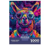 Teenagers 1000 Piece Jigsaw Puzzle Astronaut Space Lama Teenager Puzzles Brain Teaser Game Difficult Hard Challenging Game Gifts 52x38cm/1000pcs