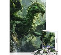 Teenagers 1000 Piece Jigsaw Puzzle Awakened Nature Dragon Brain Teaser Game Improve Memory Home Decoration Toys Stress Reduction Gifts (38X26CM)