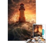 Teenagers 1000 Piece Jigsaw Puzzle Beacon in The Tempest Fun Games for Educational Game Challenge Toy Gifts For Birthdays Stress Reliever (Size 50x75cm)