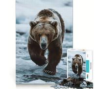 Teenagers 1000 Piece Jigsaw Puzzle Bear Walking On Icy River Smooth Cut Art Mind Game Gift Relax Play Time Christmas Leisure Art (38x52cm)