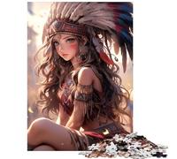 Teenagers 1000 Piece Jigsaw Puzzle Beautiful American Maid Educational Challenge Tough Challenge Educational Games for And 14 Years And over (50x75cm)