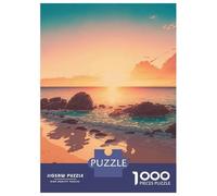 Teenagers 1000 Piece Jigsaw Puzzle Beautiful Beach Sunset Teenager Puzzles Brain Teaser Game Difficult Hard Challenging Game Gifts 38x26cm/1000pcs
