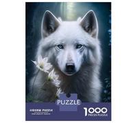 Teenagers 1000 Piece Jigsaw Puzzle Beautiful White Wolf Jigsaw for Adults Toy Wall Decor For Family Fun Challenging Game Gifts 52x38cm/1000pcs