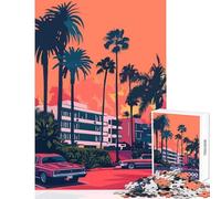 Teenagers 1000 Piece Jigsaw Puzzle Beverly Hills LA Evening Jigsaw for Teenagers Precision Cutting Difficult And Challenge Learning Educational Toys (38x26cm)