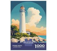 Teenagers 1000 Piece Jigsaw Puzzle Biscayne National Park Lighthouse Puzzles for Adults Relax Games Pattern Assembly Fun at Home Activities, 38x26cm/1000pcs