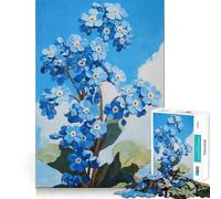 Teenagers 1000 Piece Jigsaw Puzzle Bloom in Forget-Me-Nots Exact Edge Art, Logic Skill Play, Calm Fun Time, Christmas Art Gift (38x26cm)
