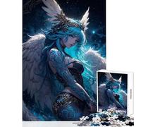 Teenagers 1000 Piece Jigsaw Puzzle Blue Seraphim Jigsaw Puzzles 1000 Hands-on Game Great Gifts for Games Birthday Present (38x52cm)