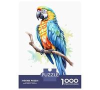 Teenagers 1000 Piece Jigsaw Puzzle Blue Yellow Macaw Parrot Teenager Puzzles Brain Teaser Game Difficult Hard Challenging Game Gifts 38x26cm/1000pcs