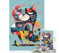 Teenagers 1000 Piece Jigsaw Puzzle Bossy Cat Moe Toy Wall Decor Birthday Gifts for Educational Game Fun at Home Activities, Size 50x75cm