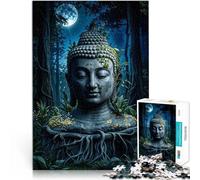 teenagers 1000 Piece Jigsaw Puzzle Buddha in the Forest Herausforderndes Spiel Geburtstagsgeschenk, Geschenke, Wandkunst38x26cm