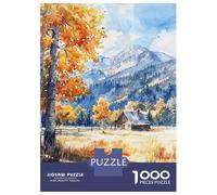 Teenagers 1000 Piece Jigsaw Puzzle Cabin Mountain Fall Teenager Puzzles Brain Teaser Game Difficult Hard Challenging Game Gifts 38x26cm/1000pcs