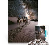 teenagers 1000 Piece Jigsaw Puzzle Camel Caravan Under Milky Way Entspannungsspiele Einzigartige Wohndekoration und Geschenke75x50cm