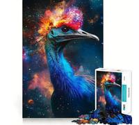 Teenagers 1000 Piece Jigsaw Puzzle Cassowary with Cosmic Crest Clean Edge Game Cognitive Teaser Toy Idle Play Game Xmas Decor Gift (50x75cm)