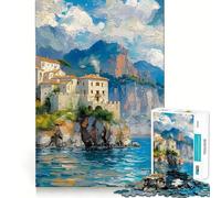 Teenagers 1000 Piece Jigsaw Puzzle Castle at The Beach Clean Edge Game Cognitive Teaser Toy Idle Play Game Xmas Decor Gift (38x26cm)