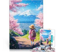 teenagers 1000 Piece Jigsaw Puzzle Cherry Blossom Fuji View Familienaktivität Geschenke für Freunde und Familie38x26cm
