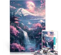 teenagers 1000 Piece Jigsaw Puzzle Cherry Blossom Japan Fuji Lustige Spiele eignet sich ideal als Geschenk für die ganze Familie52x38cm