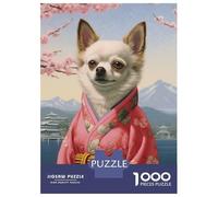 Teenagers 1000 Piece Jigsaw Puzzle Chihuahua Geisha Teenager Puzzles Brain Teaser Game Difficult Hard Challenging Game Gifts 38x26cm/1000pcs