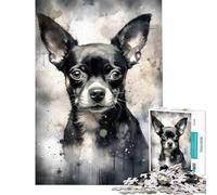 Teenagers 1000 Piece Jigsaw Puzzle Chihuahua Tiny And Mighty Fun Activities at Home Improve Memory Family Games Suitable for Ages 14 And Up (38x52cm)