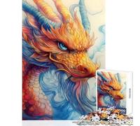Teenagers 1000 Piece Jigsaw Puzzle Chinese Dragon Portrait Educational Game Precision Cutting Home Decoration Toys Stress Reduction Gifts (50x75cm)