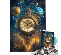 Teenagers 1000 Piece Jigsaw Puzzle Chrono Cosmos Celestial Clockwork Toys Educational Games Educational Games Difficult Challenge Gifts for Women Men (size 75x50cm)