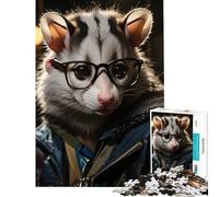 Teenagers 1000 Piece Jigsaw Puzzle Cool Opossum Animals Relax Games for Educational Game Challenge Toy Birthday Gifts Enhance Memory (Size 38x26cm)