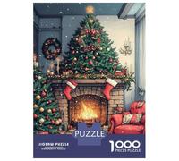 Teenagers 1000 Piece Jigsaw Puzzle Cozy Christmas Fireplace Funny Jigsaw Puzzle Family Games A Work of Art Unique Birthday And Xmas Gifts 70x50cm/1000pcs