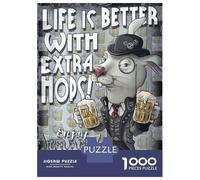 Teenagers 1000 Piece Jigsaw Puzzle Craft Beer Rabbit Puzzle for Adults Family Games Difficult Hard Christmas Birthday Gifts 52x38cm/1000pcs