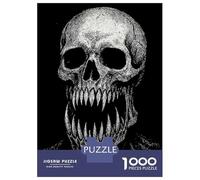 Teenagers 1000 Piece Jigsaw Puzzle Creepy Skull with Sharp Teeth Jigsaw Puzzle Family Games A Work of Art Unique Birthday And Xmas Gifts 70x50cm/1000pcs