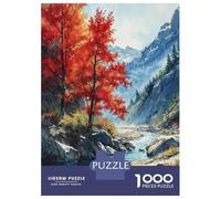 Teenagers 1000 Piece Jigsaw Puzzle Crimson River Harmony Teenager Puzzles Brain Teaser Game Difficult Hard Challenging Game Gifts 52x38cm/1000pcs